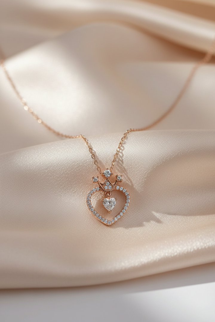 Silver Quene Heart Pendant