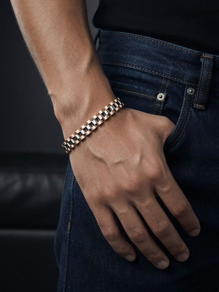 925 Silver Zenith Curve Bracelet (Men)