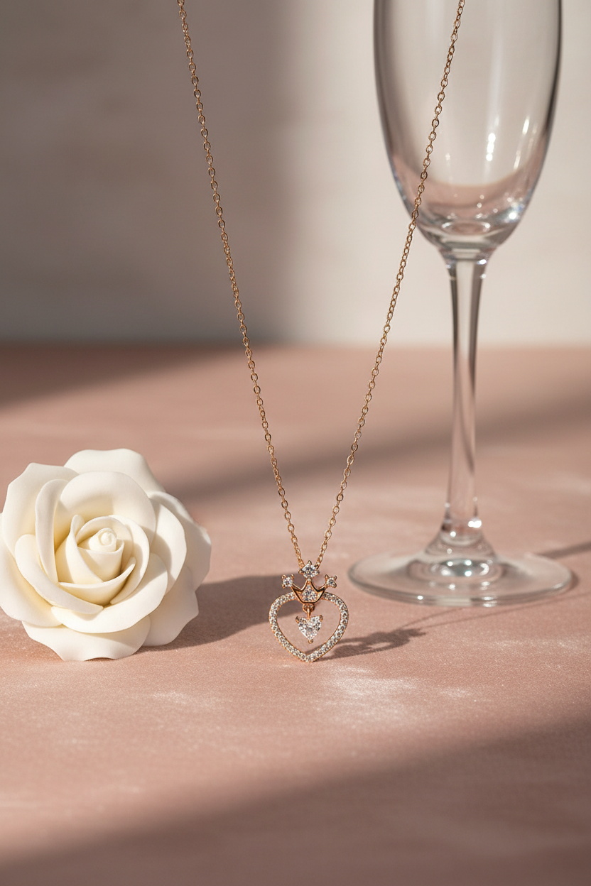 Silver Quene Heart Pendant