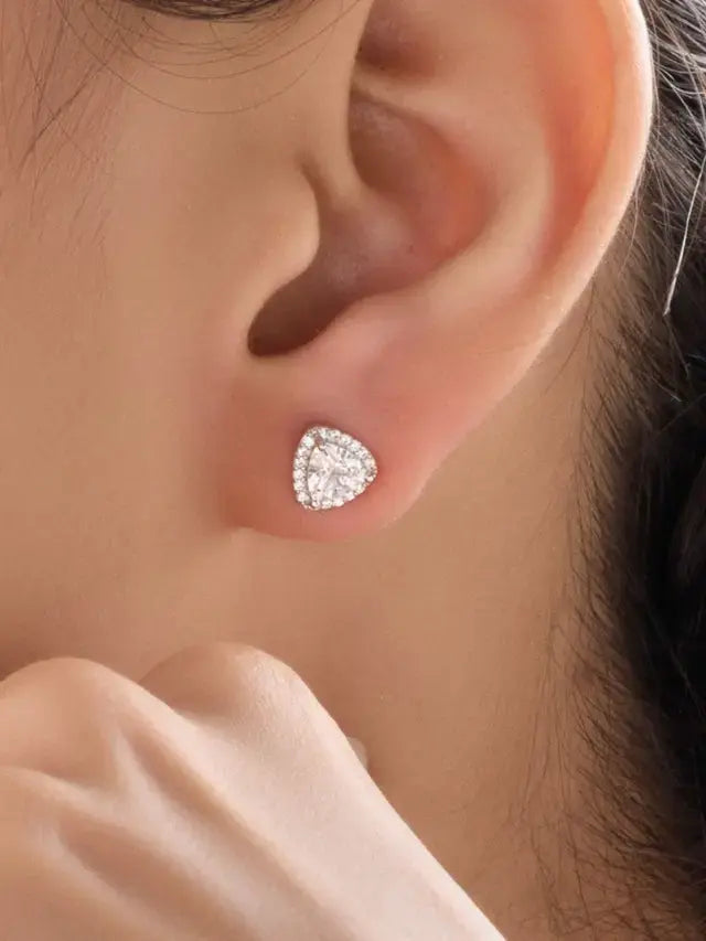 Trillion Beauty Silver Stud Earrings