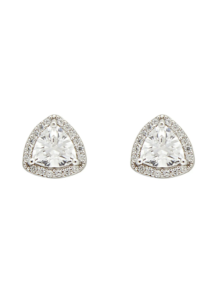 Trillion Beauty Silver Stud Earrings