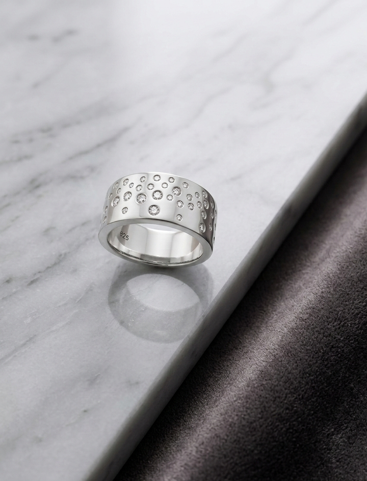 Silver Star Cluster Ring