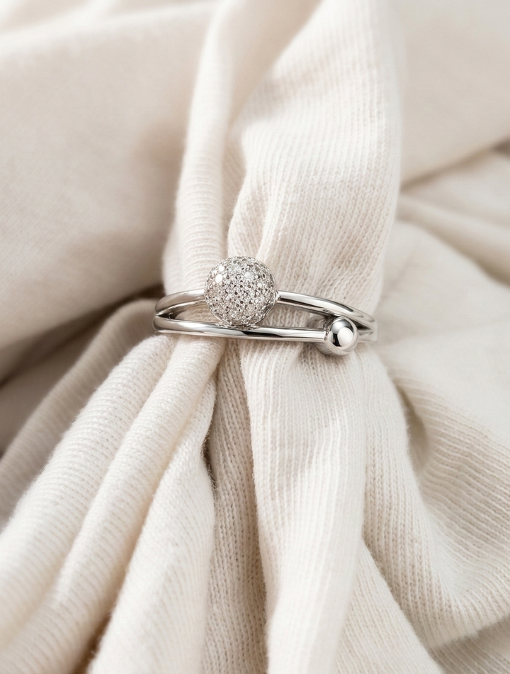 Silver Stone Stacy Ring