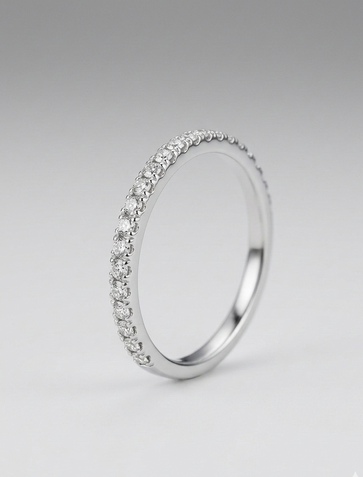 Silver Zirconia Studded Band Ring