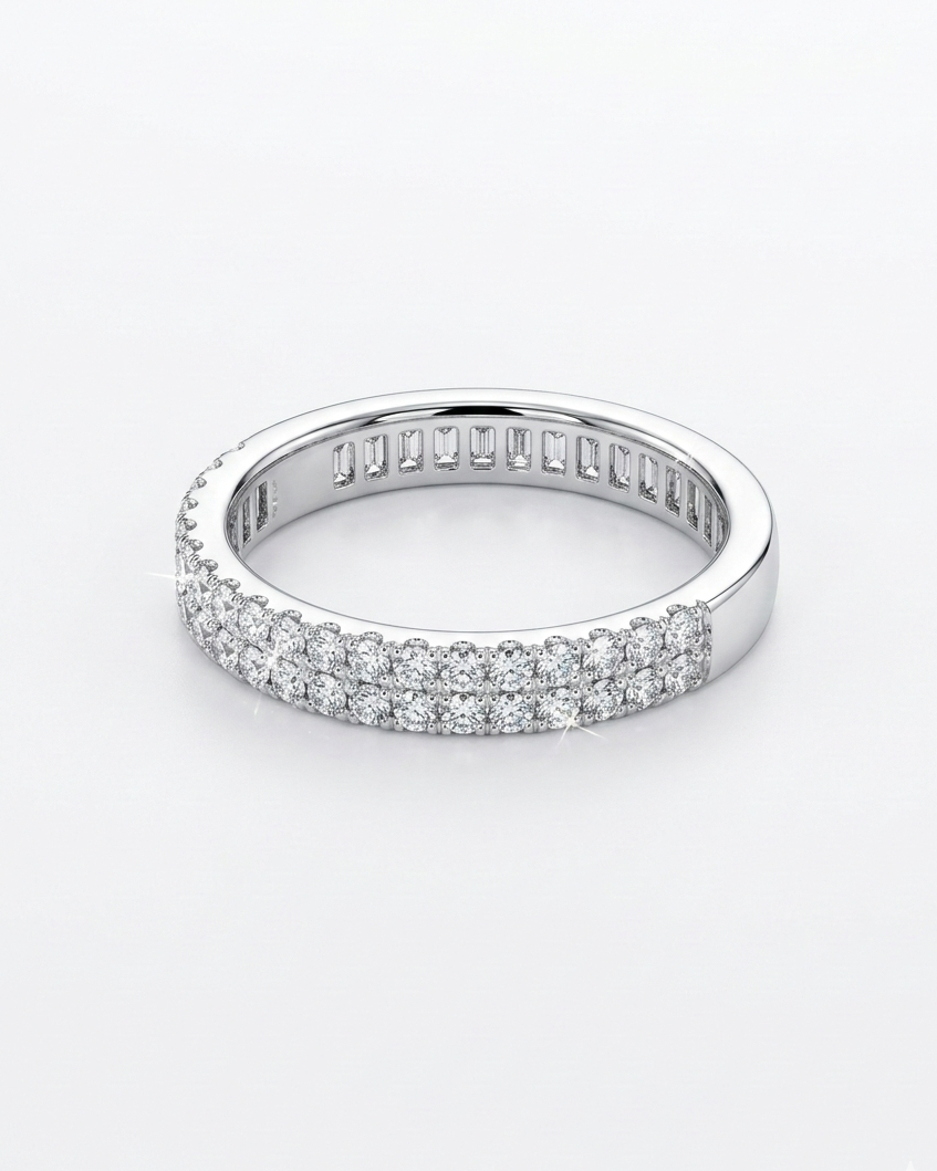 Silver Zirconia Studded Band Ring