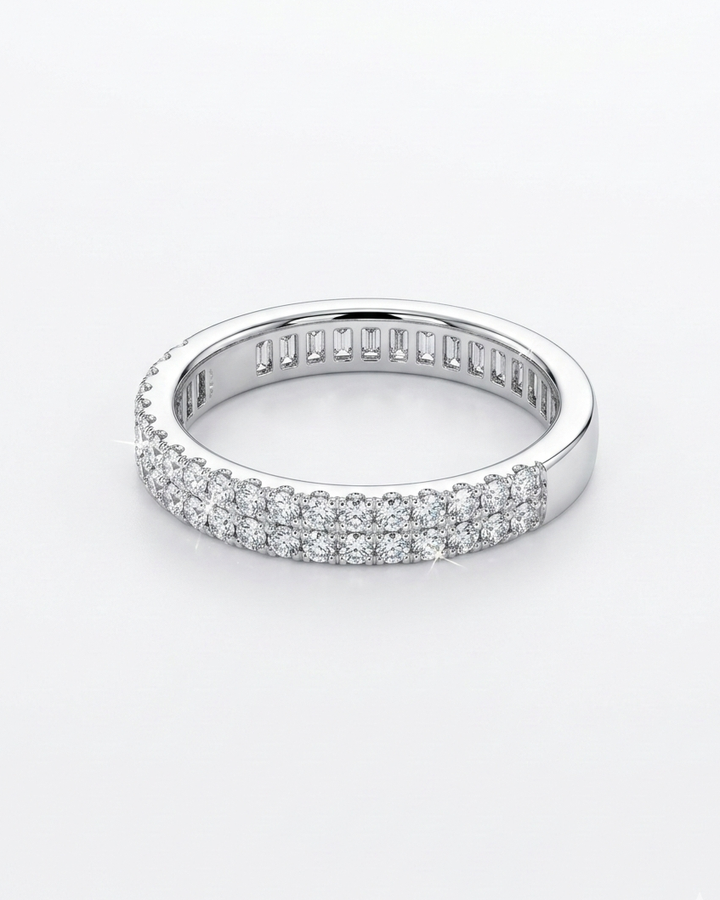 Silver Zirconia Studded Band Ring