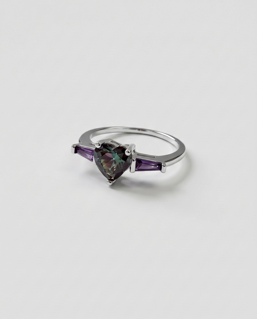 Silver M-Heart Ring