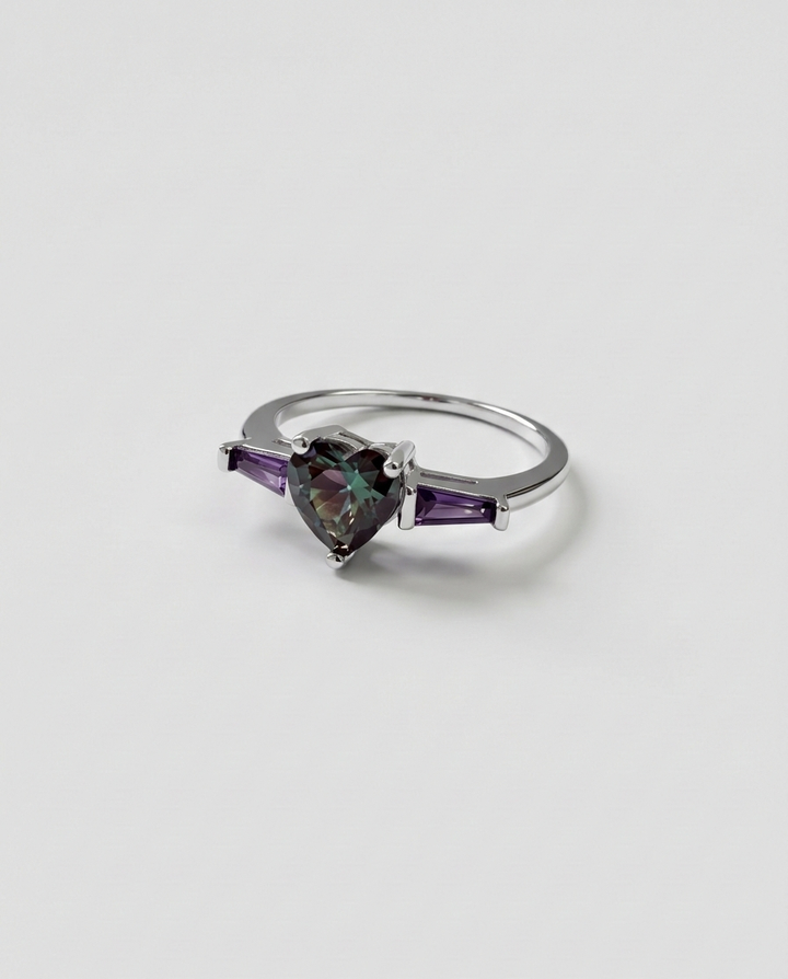 Silver M-Heart Ring