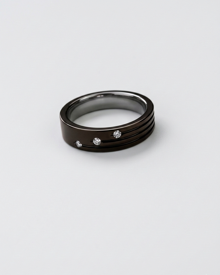 Black Silver Ani Ring