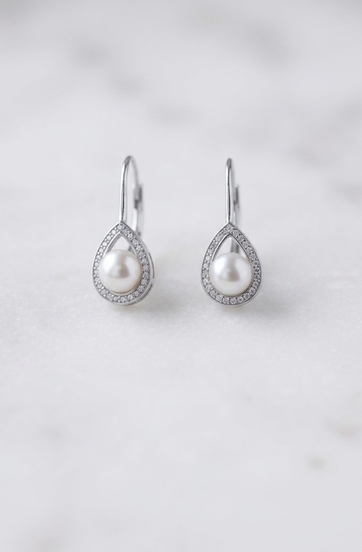 Silver 925 Dropping Pearl Earrings