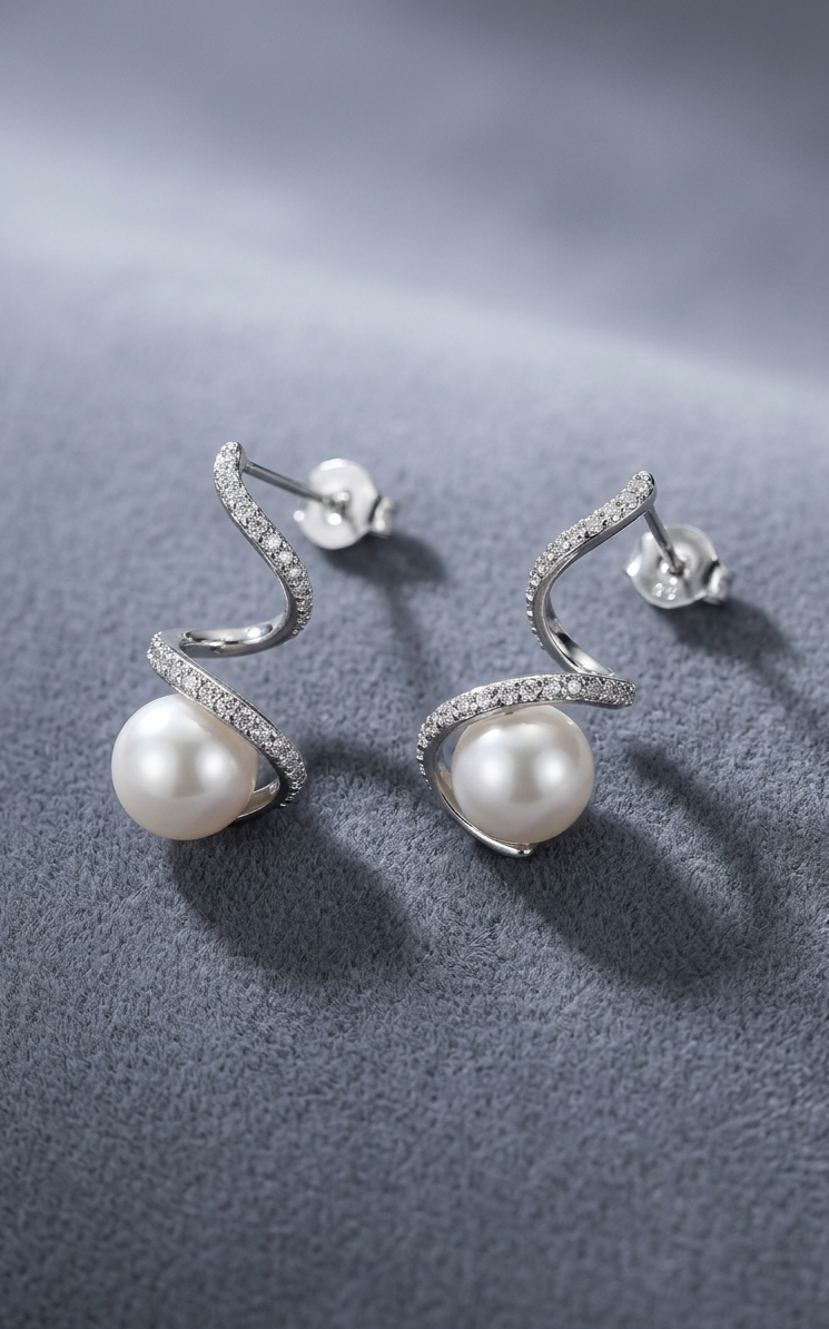 Silver 925 Phoenix Pearl Earrings