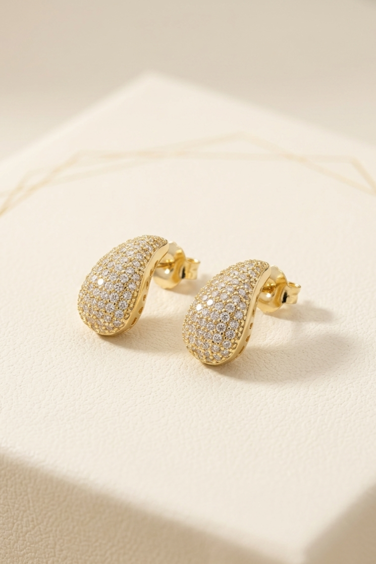 Silver 925 Cristina Earrings (Gold polish)