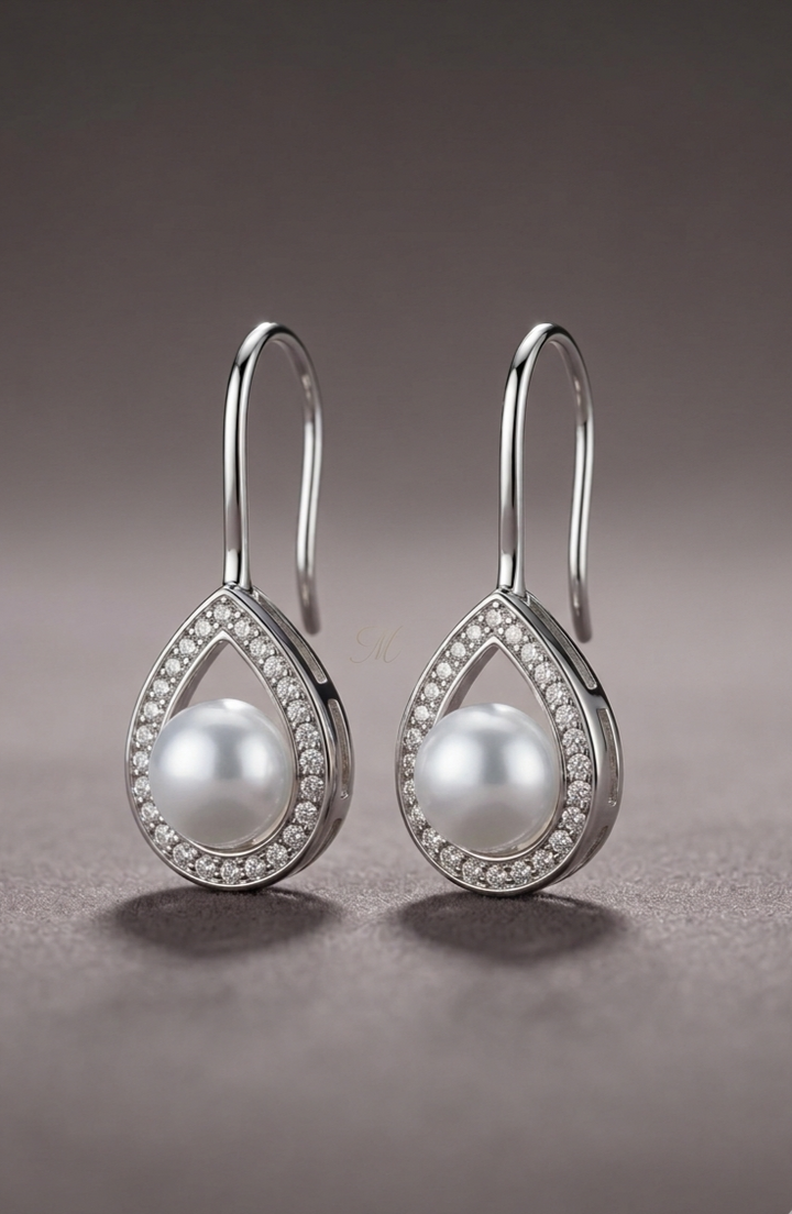 Silver 925 Dropping Pearl Earrings
