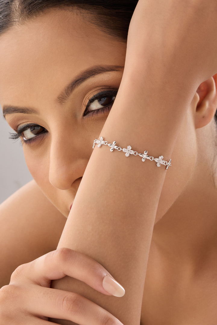 Sterling Silver the Flower Bracelet