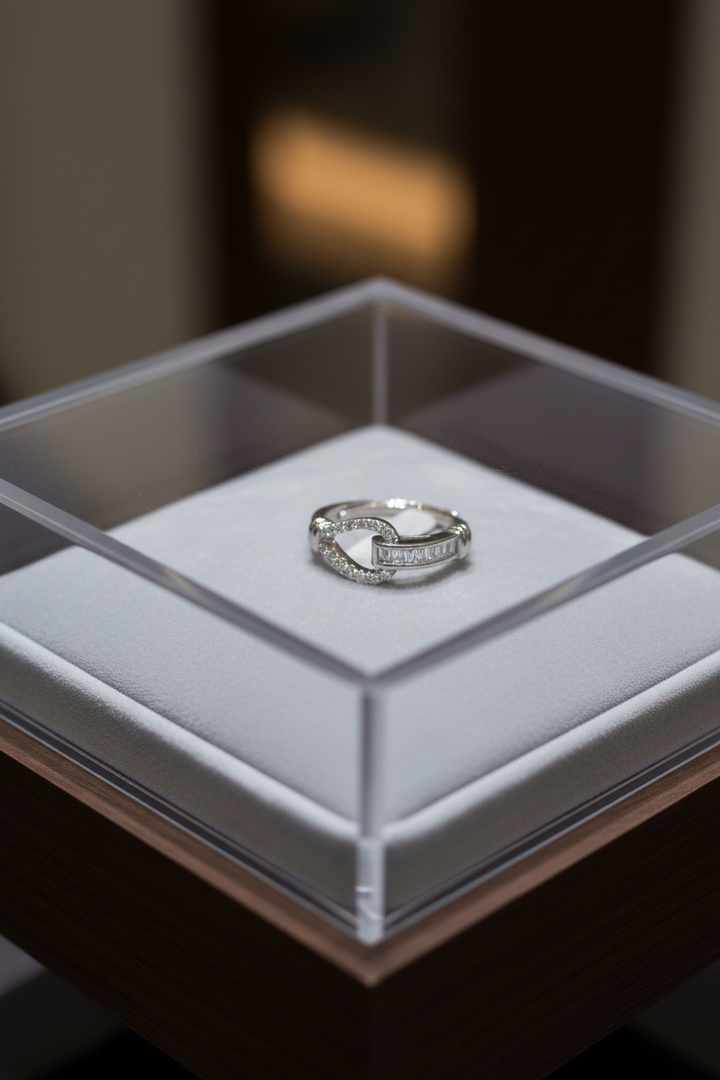 Sterling Silver Cross Stone Ring