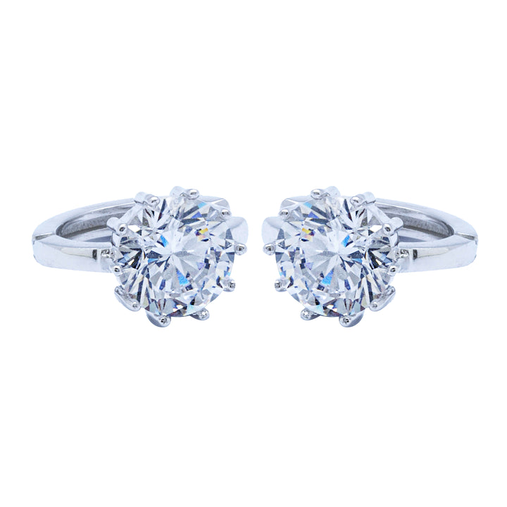 Silver Crystal Moon Earrings