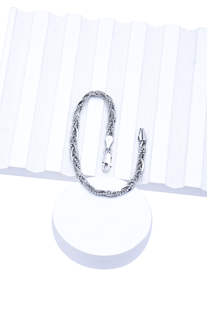 Silver B Cob Bracelet