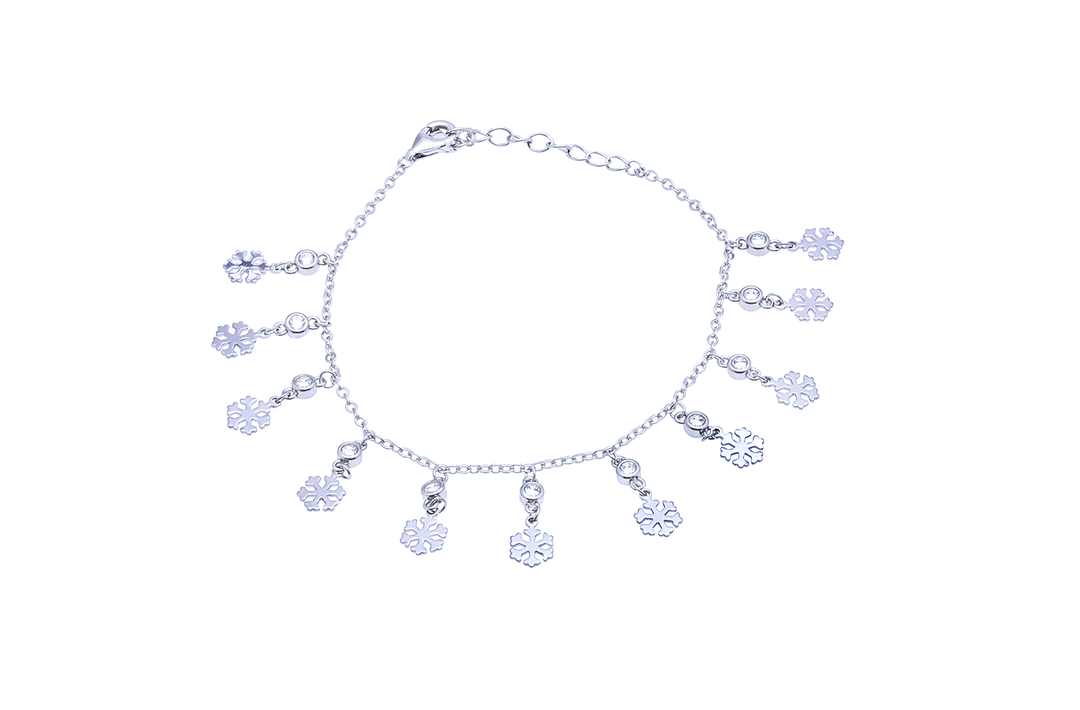 Silver Hanging Flower Bracelet