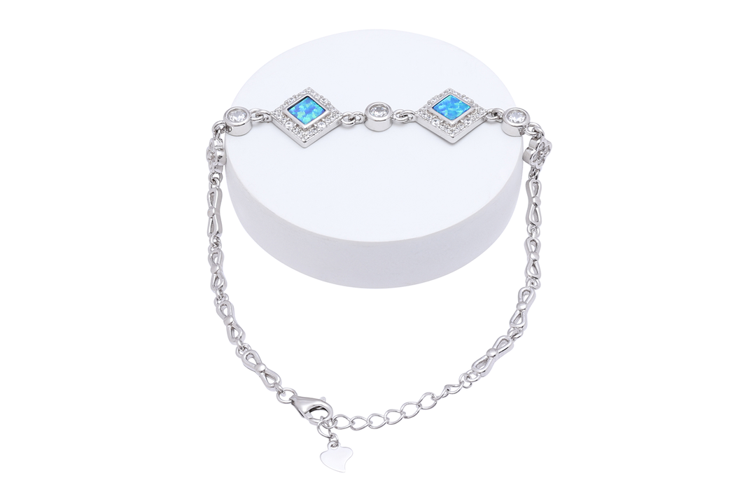 Silver Blue Ziama Bracelet