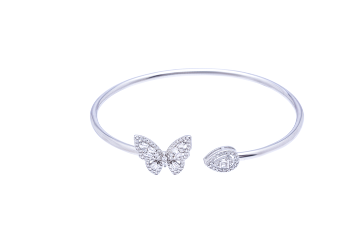Silver Butterfly Drop Bracelet