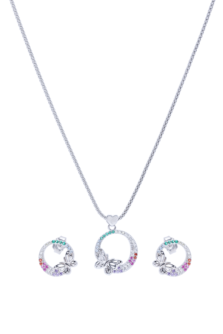 Silver Geminy Pendant Set