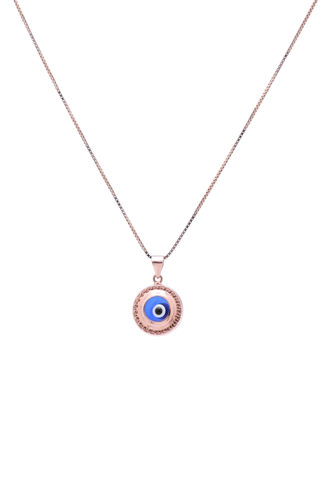 Silver Mozo Evil Eye Pendant (Rosegold)