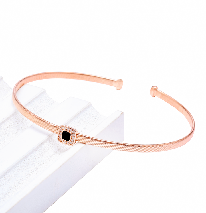 Silver Square Bracelet (Rosegold)