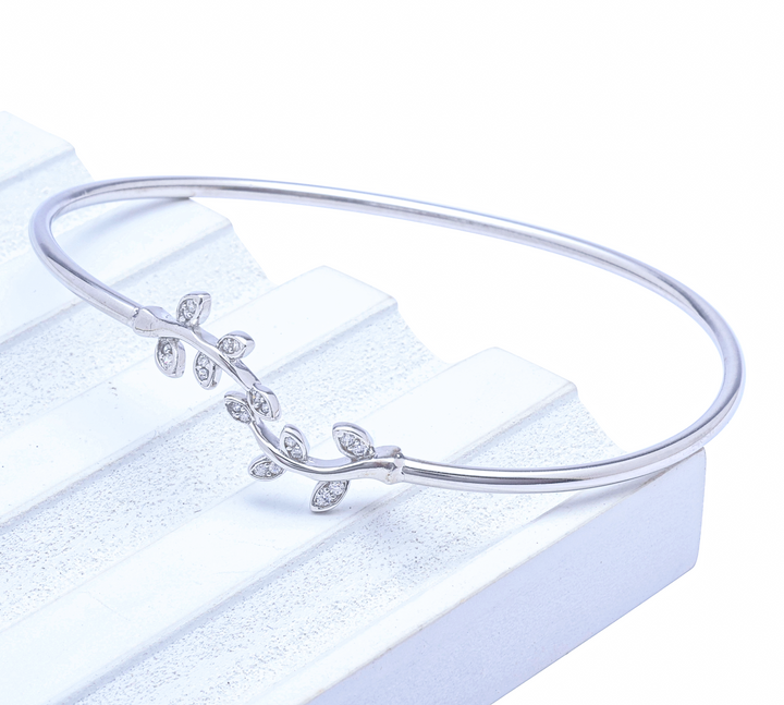 Silver Connected Leaves Bracelet