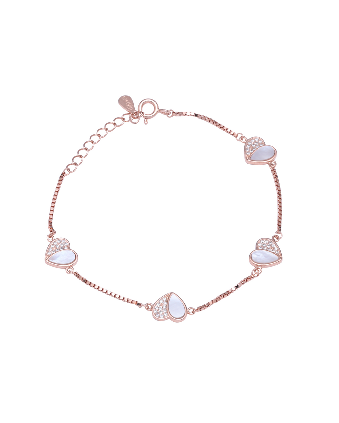 Silver Heart Bracelet (Rosegold)
