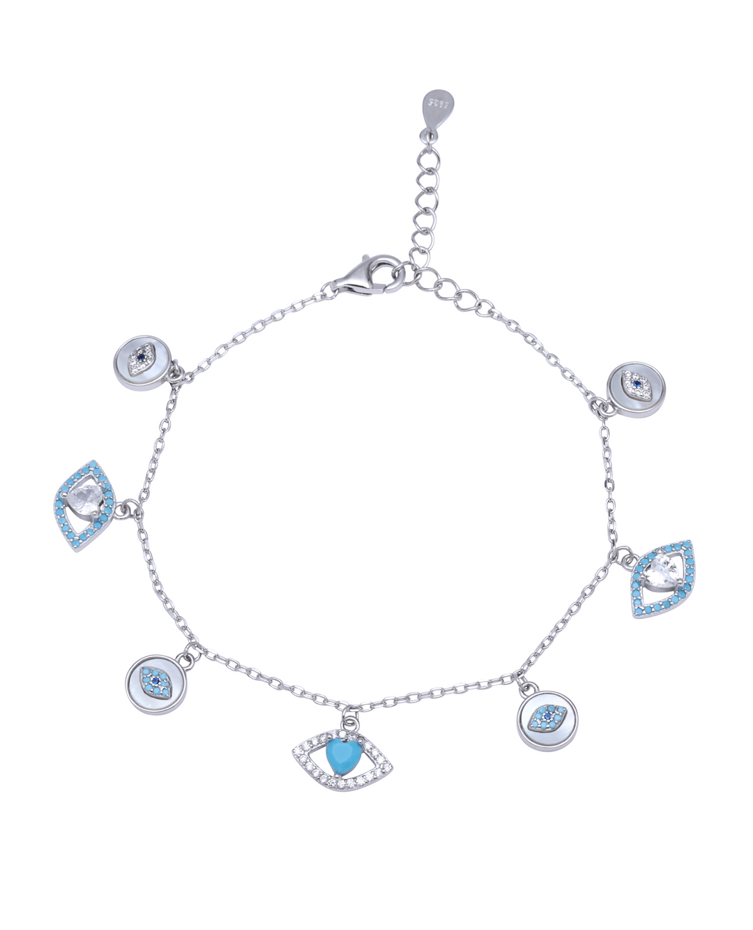 Silver Dua Bracelet - Evil Eye