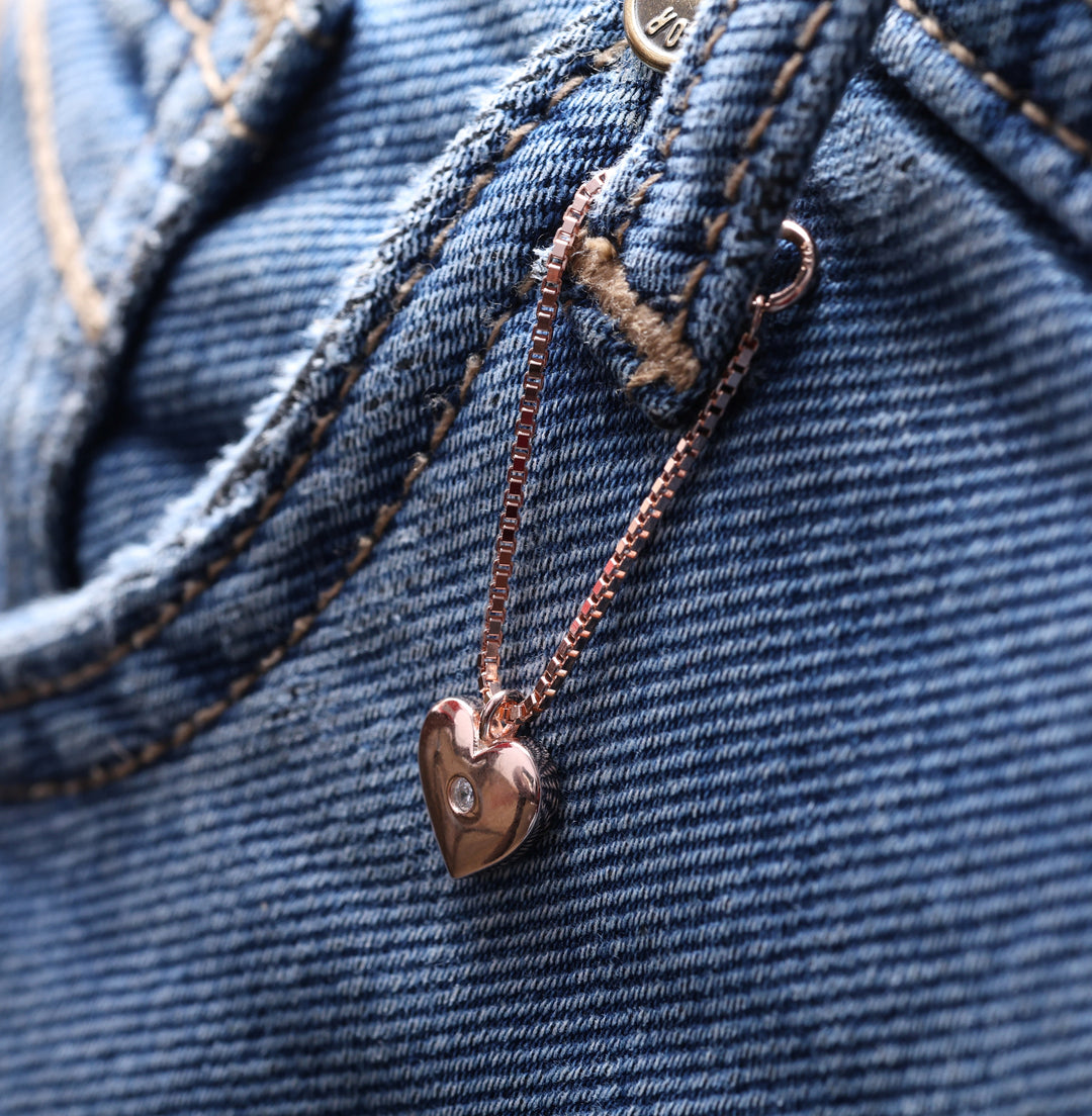 Silver Heart Charm (Rosegold)