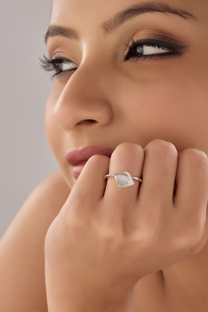 Sterling Silver Petal Ring