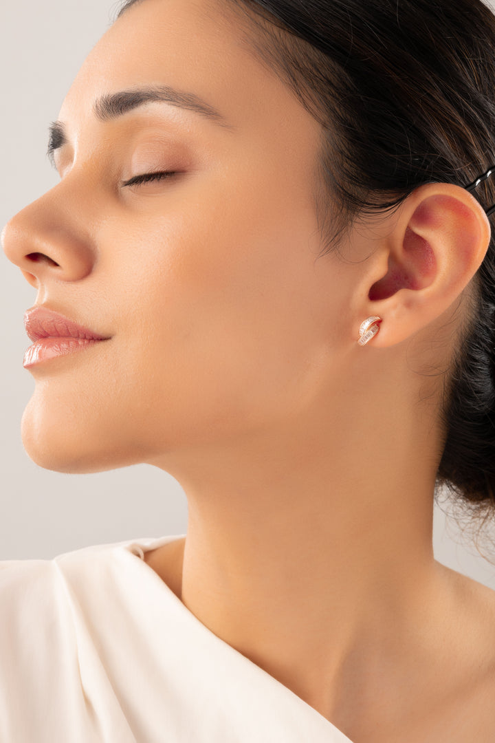 Oval Hoop Earrings (Rosegold)