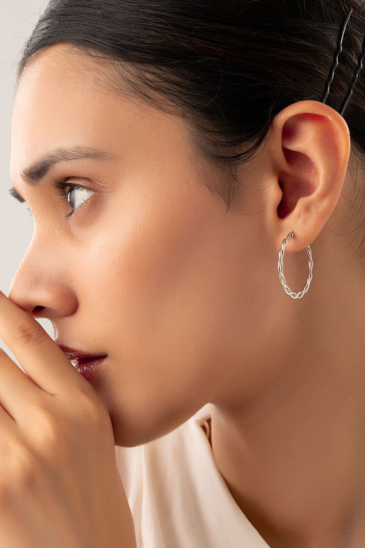 Silver Big Twist Earrings