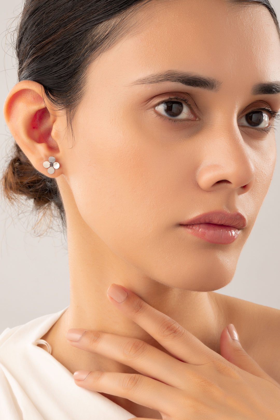 Silver Floral Earrings