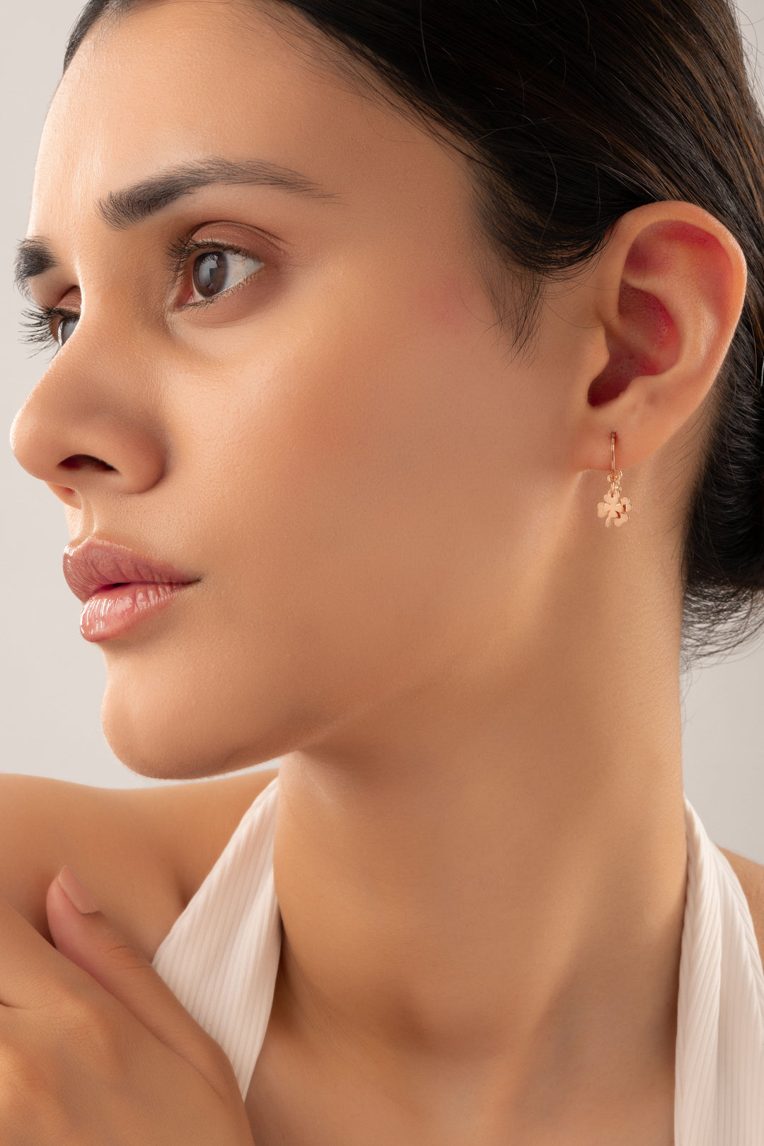 Silver Clover Earrings (Rosegold)