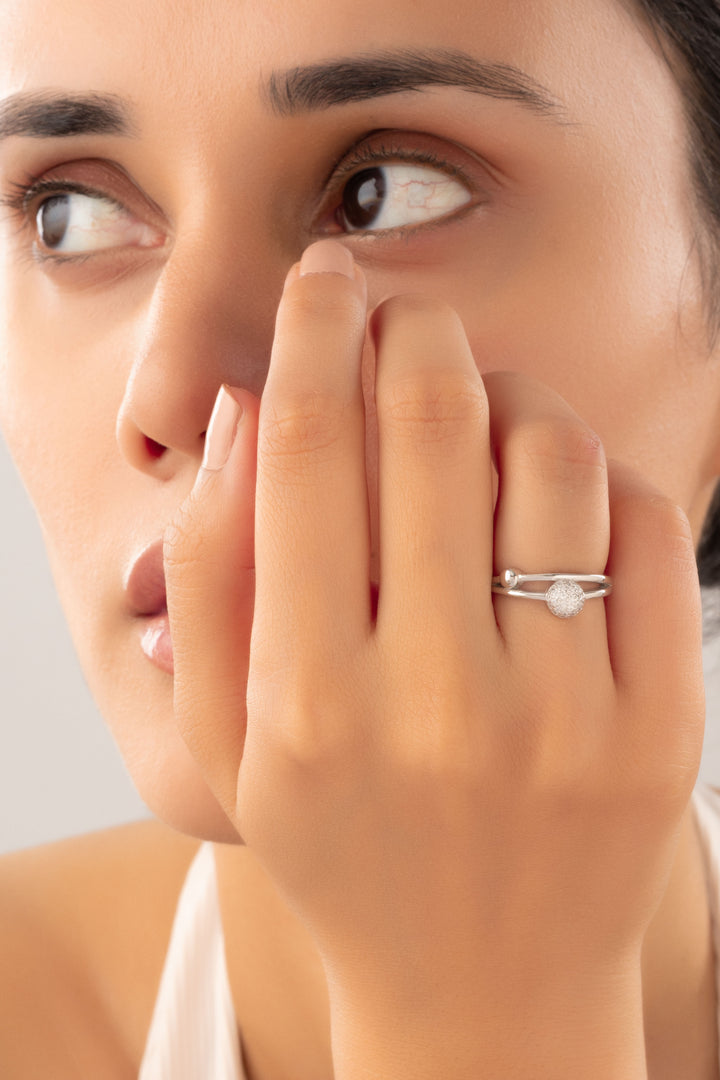Silver Stone Stacy Ring