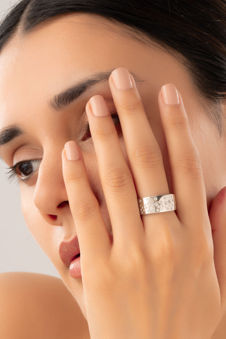 Silver Star Cluster Ring