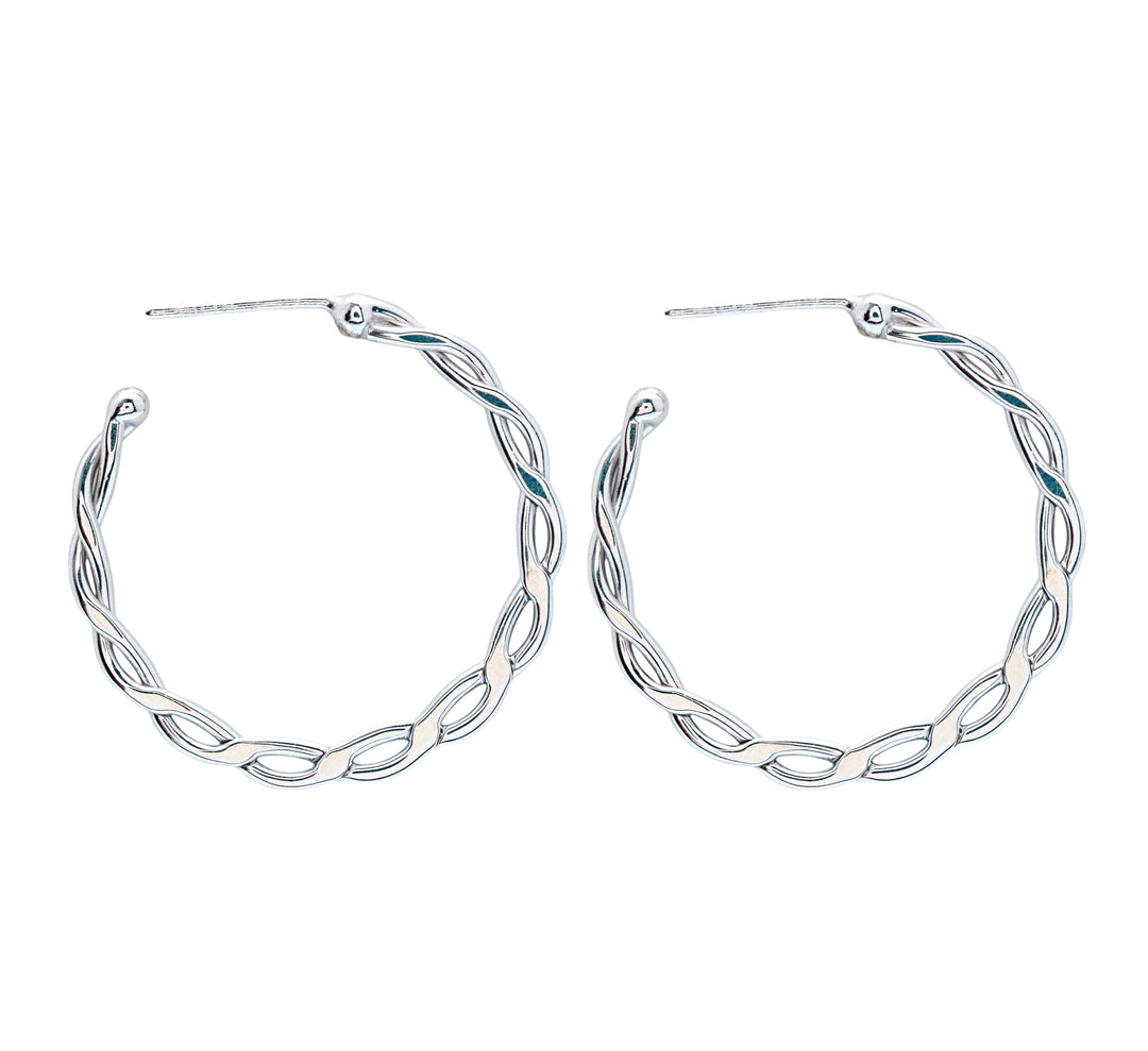 Silver Big Twist Earrings
