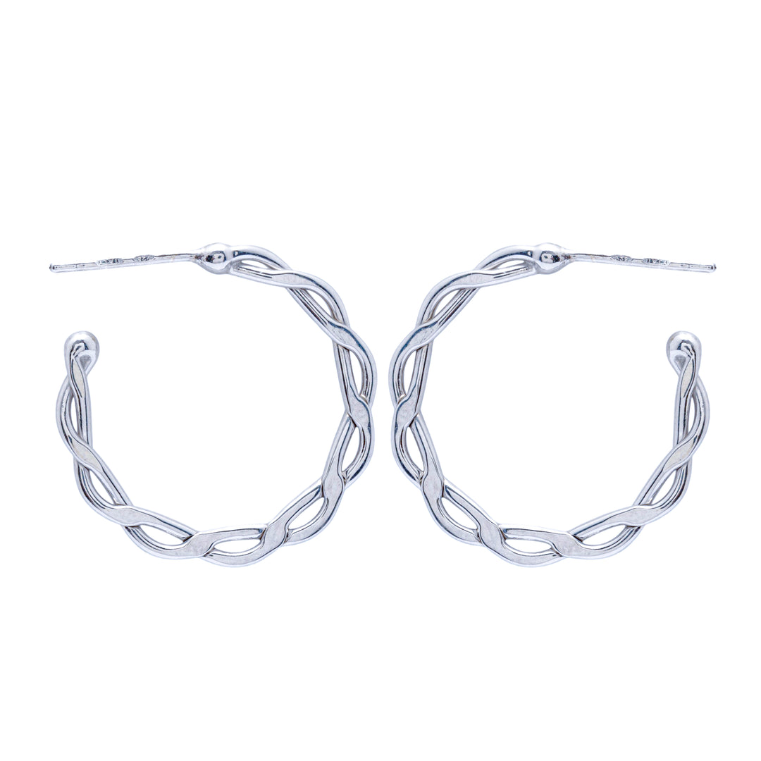 Silver Twisted Earrings