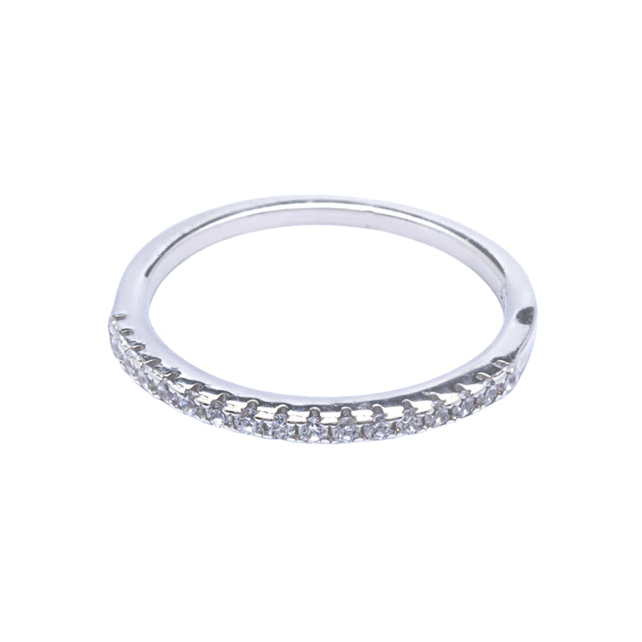 Silver Zirconia Studded Band Ring