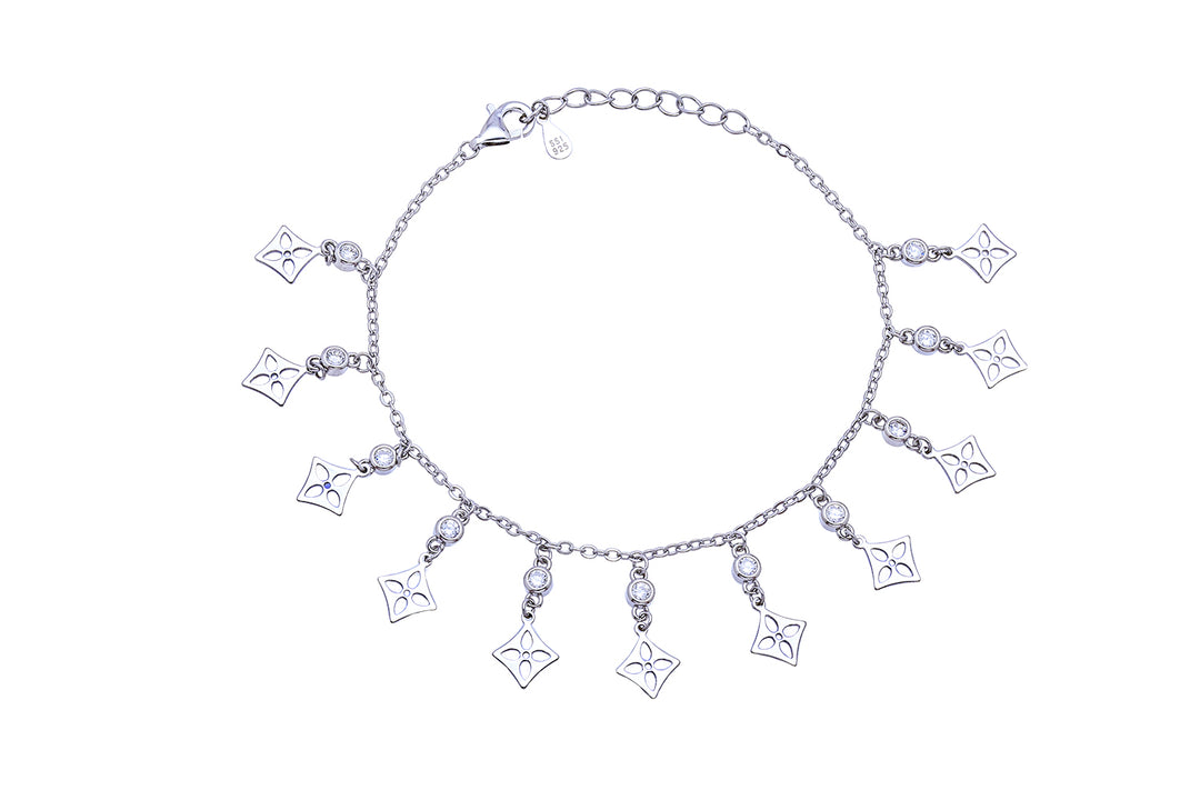 Silver Hanging Square Bracelet