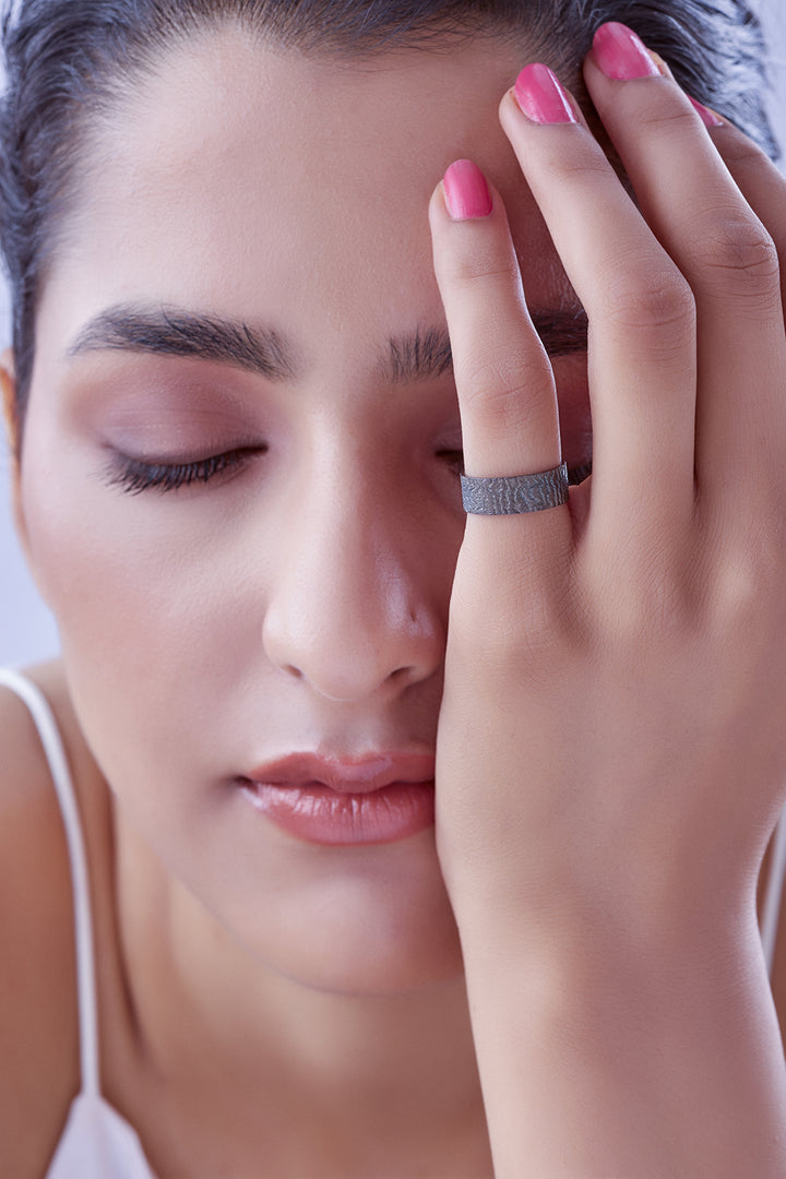Black Silver Jolly Ring