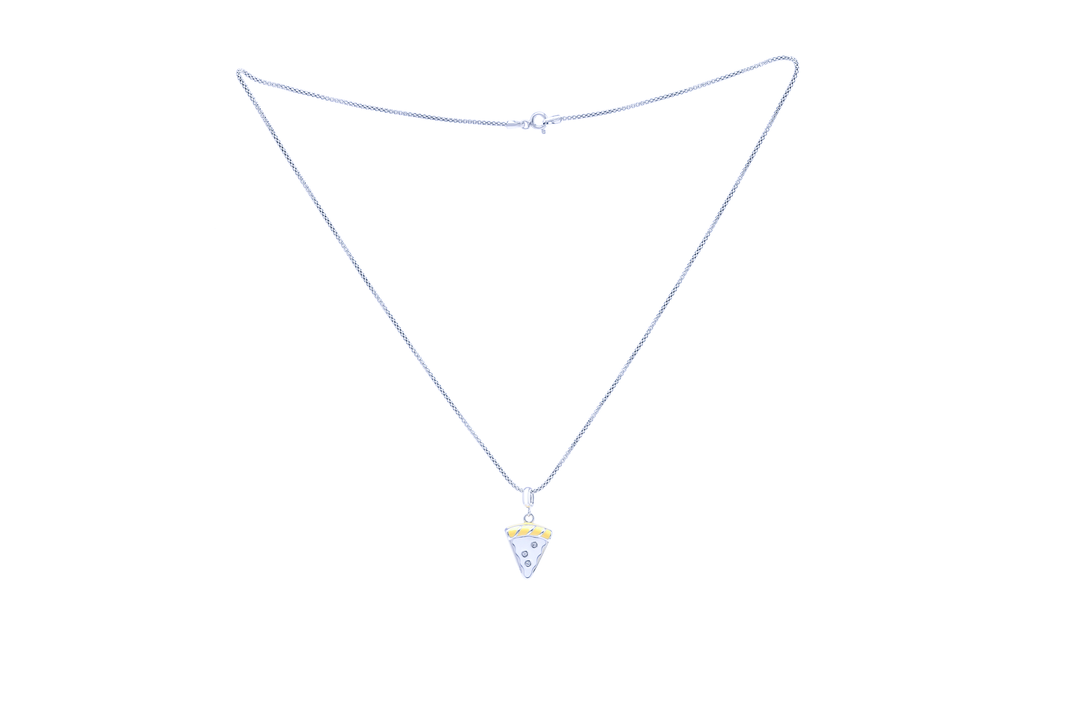 Silver Pizza Slice Pendant