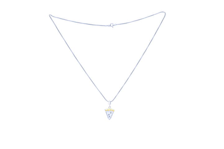Silver Pizza Slice Pendant
