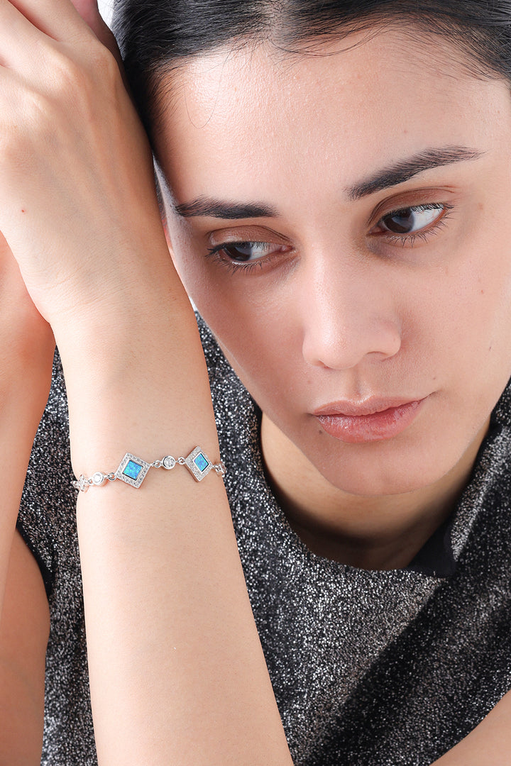Silver Blue Ziama Bracelet