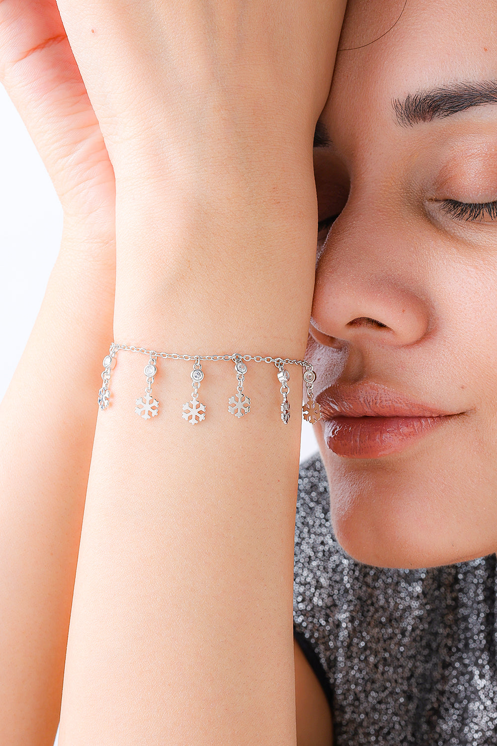 Silver Hanging Flower Bracelet