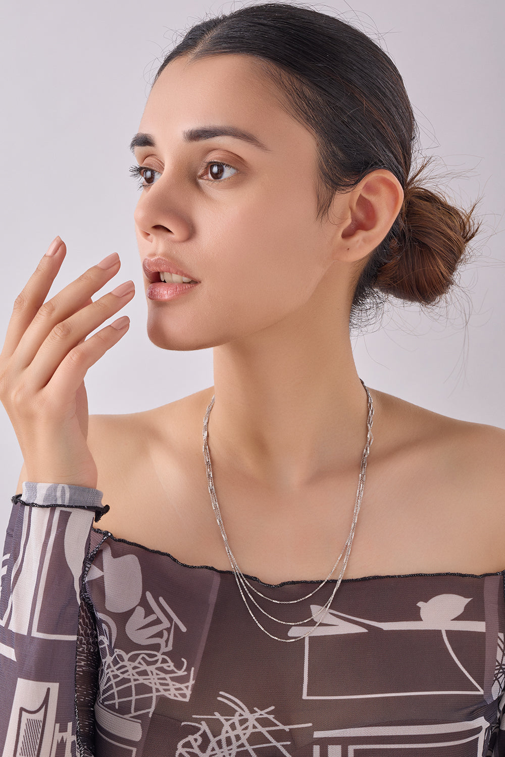 Silver 3-layered Chain