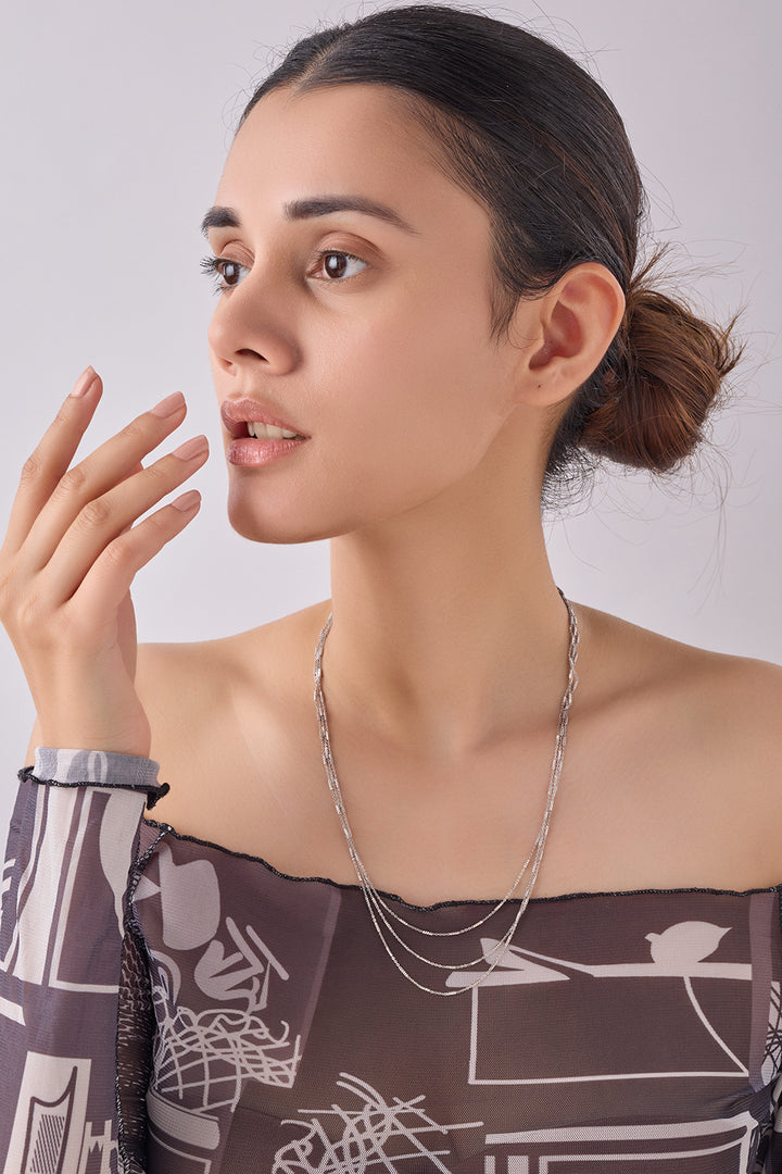 Silver 3-layered Chain