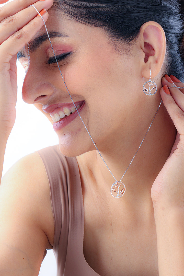 Silver Garden Pendant Set